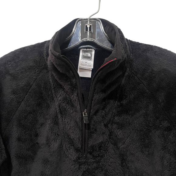 The North Face Jacket Womens Small Black Fuzzy Fleece Quarter Zip Pullover - Picture 3 of 8